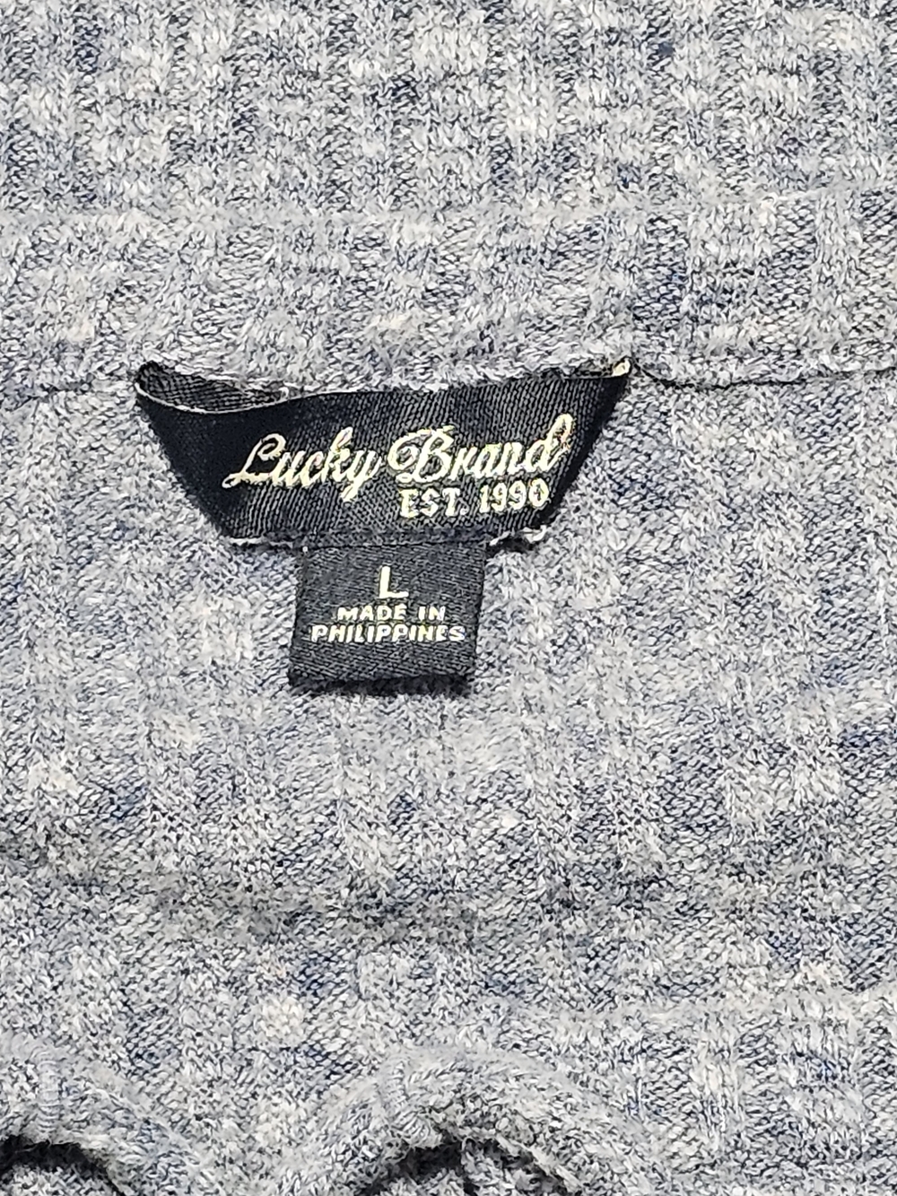 Lucky Brand Heather Light Blue Ribbed Knit Boho Top Large - Picture 2 of 12